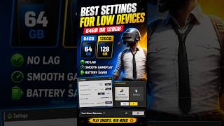 Best Settings for Low End Devices 🔥 No Lag Smooth Gameplay (64GB / 128GB) |#pubg #shorts #shortsfeed
