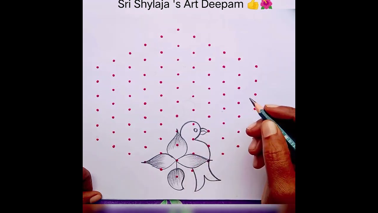 🌺 UGADI 🌺 special kolam 👍🌺 just 11 dots 🌺 simple rangoli 🌺 different method 🌺