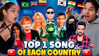 Musicians react to TOP 1 SONG from every country for the first time