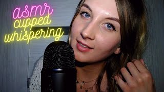 ASMR| cupped unintelligible whispering with mouth sounds ~