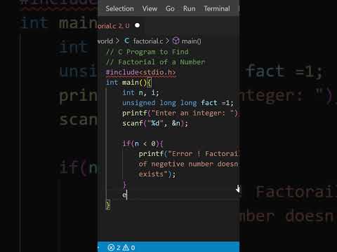 C Programming- C Program to Find Factorial of a Number