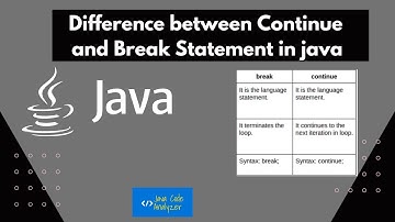 Difference between Continue and Break Statement in java