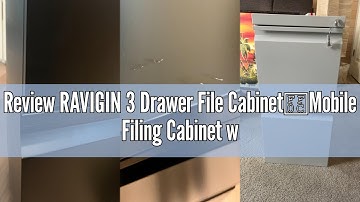 Review RAVIGIN 3 Drawer File Cabinet，Mobile Filing Cabinet with Lock and Wheels，Un-Assembled Metal U
