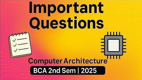 Computer architecture  //BCA 2ND SEM//MOST IMPORTANT MCQS #bca #msu #ccsu #computerarchitecture