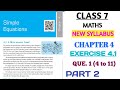 CLASS 7 MATHS CHAPTER 4 SIMPLE EQUATIONS EXERCISE 4.1 QUESTION 1 PART 2 (NEW BOOK) @nksclasses