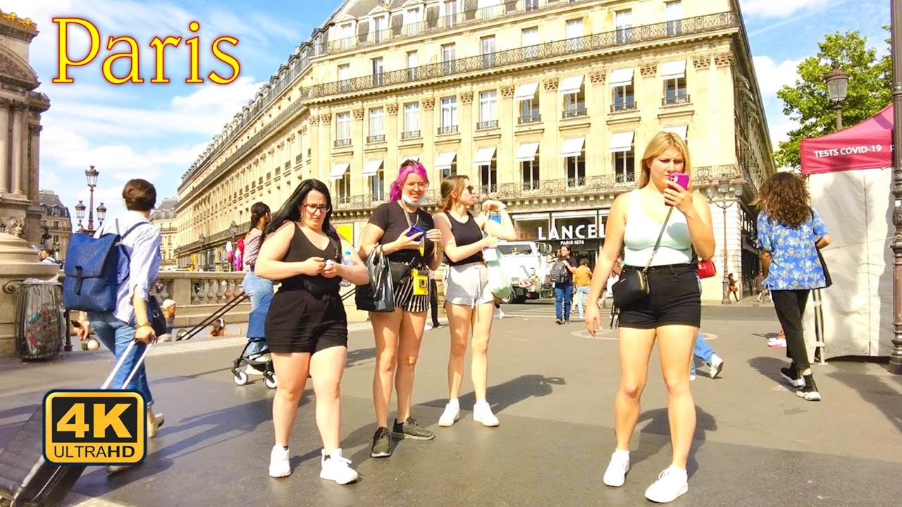 🇨🇵 Paris, France - Paris walking tour, Hottest  Weather on Spring 2022 [4K UHD]