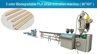 3 color Biodegradable PLA Straw Making Machine - 90/60 sharp end