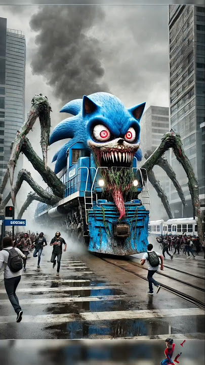 zombie sonic choo - choo Charles attack in the city #sonic #train #shorts #zombie #choochoocharles