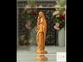 Virgin Mary with Lily Wooden Statue | Madonna With Lilies Catholic Gift | Mother Mary Wedding Gif...