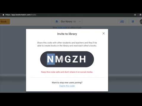 Inviting students to your Book Creator library with a code