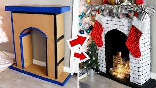 DIY Faux Fireplace made of Cardboard  HGTV Handmade