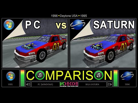 Daytona USA (PC vs Sega Saturn) Side by Side Comparison - Dual Longplay