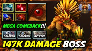 WTF 147K DMG MEGACREEP COMEBACK Bristleback 100% Impossible to Tame This Rigwarl 7.35b DotA 2