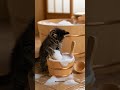 子猫がお風呂掃除してから子犬を入浴させるまで