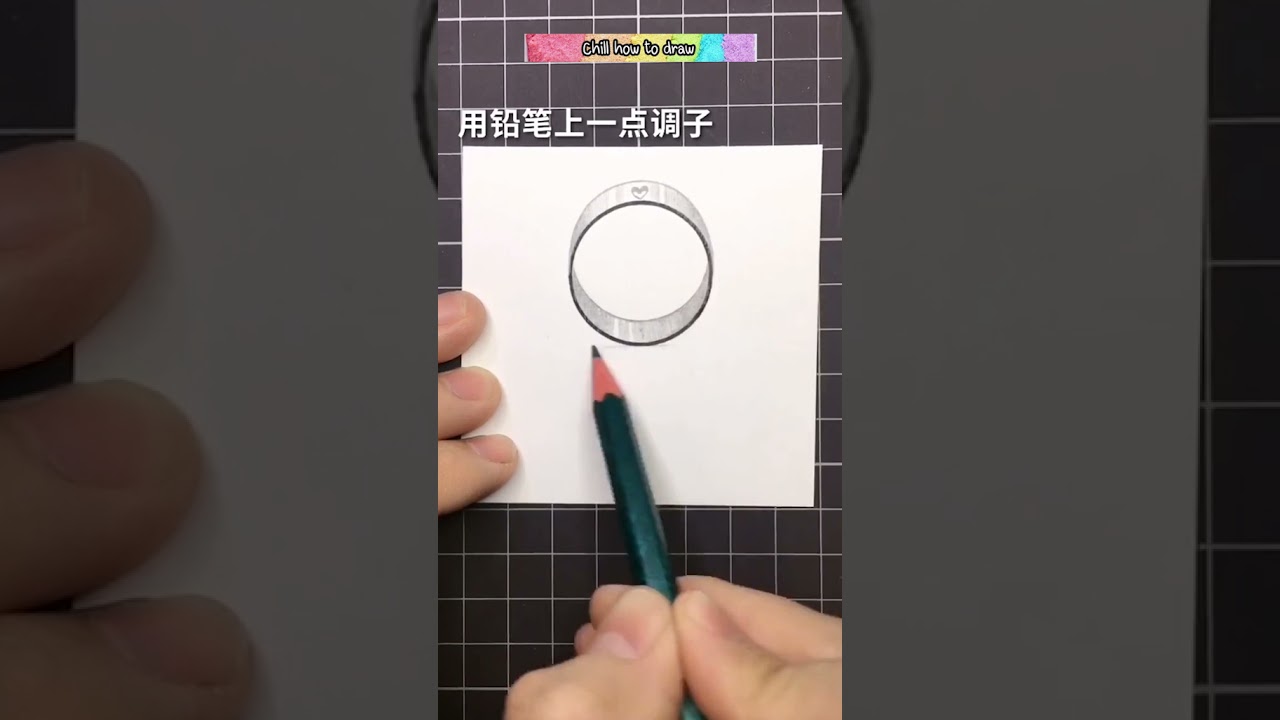 How to draw simple Engagement ring 3D 