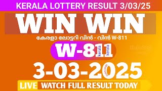 WIN WIN W-811 LOTTERY RESULT TODAY 3/3/25 LOTTERY