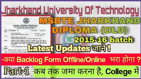 🔴Diploma Old 6 Years Backlog Form fill-up | New Update | Part-1 | 2015-16 | #MSBTE #JUT 2021