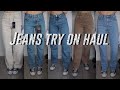 HUGE jeans TRY ON HAUL - testing different brands: which jeans are the best ? 💗 weekday topshop