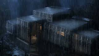 Overcome Stress to Sleep Instantly with Heavy Rain & Paramount Thunder Sounds on a Tin Roof at Night