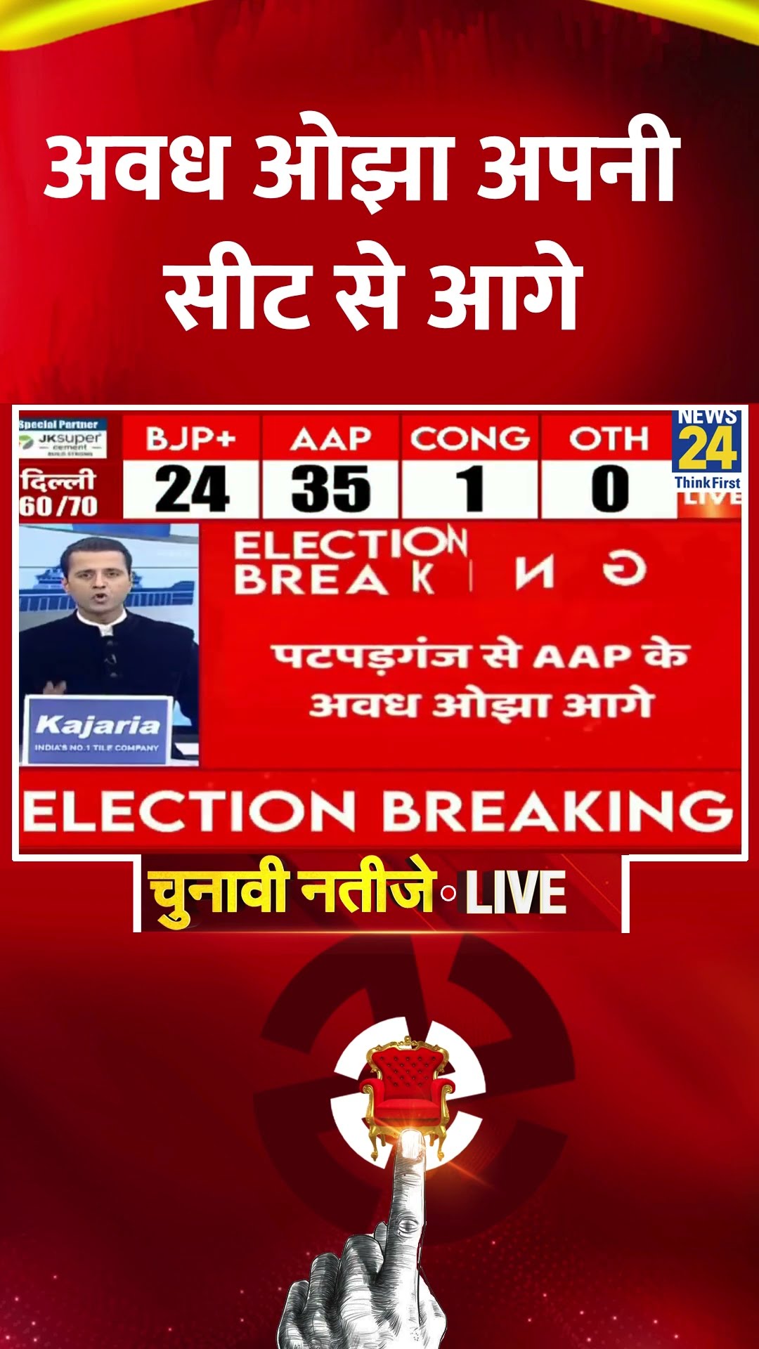 Delhi Election Results: Patparganj से Avadh Ojha से आगे, वीडियो में देखिए