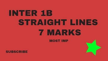 Inter1B// straight lines math problems// 7marks/most important problems.