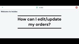 3. How can I edit/update my orders - InsidEx - International Trade Management Web APP