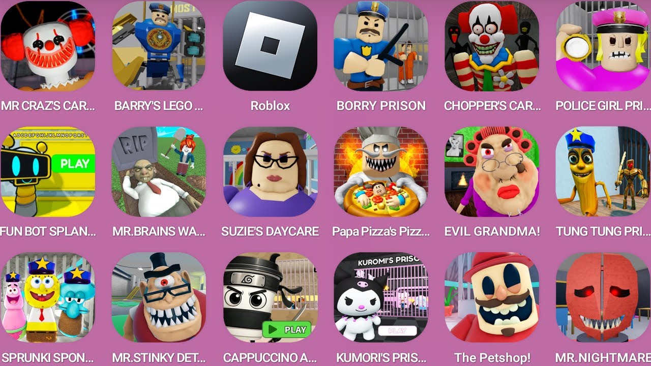 MR CRAZY'S CARNIVAL!,BARRY'S PRISON,Roblox,PRISON BORRY,EPIC CHOPPER'S,FUN BOT SPLANKI'S...