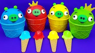 Play Doh Ice Cream Cups Pigs Surprise Toys Kinder Surprise Eggs Nursery Rhymes for kids