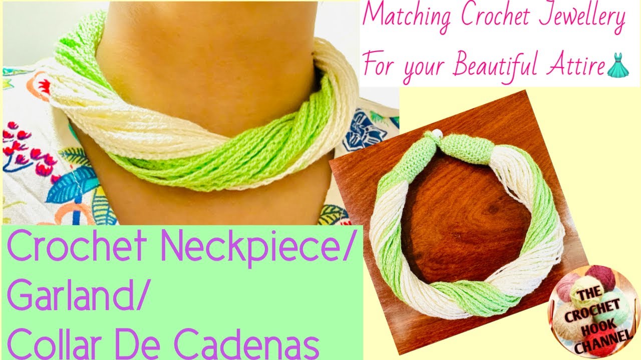 Crochet Twisted Neckpiece|Garland|Collar De Cadenas|Passo-a-Passo|Easiest Crochet Jewellery Ever 📿