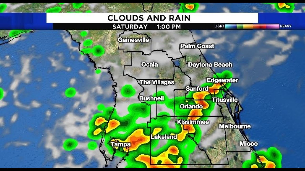 Rounds of rain, storms continue for Central Florida Saturday - YouTube