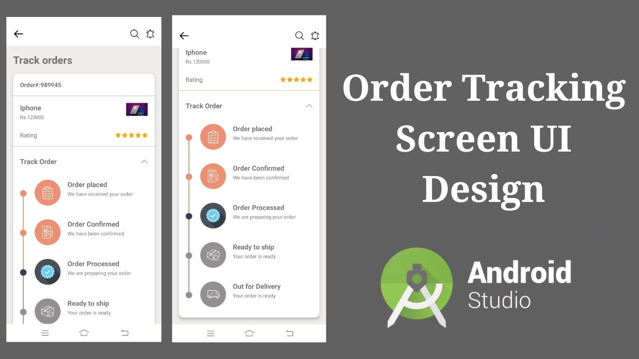 Android Order Tracking Screen UI Design Track Order UI Design In