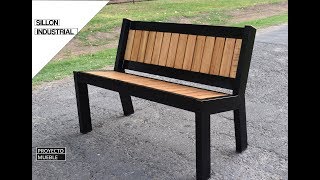 SILLON DE JARDIN ESTILO INDUSTRIAL  PROYECTO MUEBLE  (garden bench, industrial style)