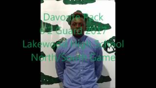 Davonte Pack North/South All Star Nomination Video Details