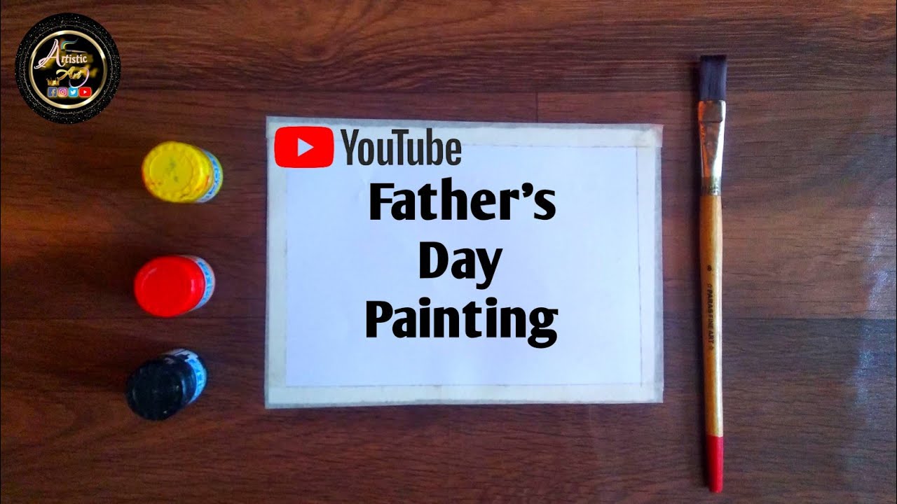 Father's day painting acrylic colour painting simple painting for