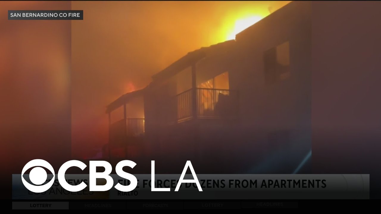 More than a dozen families displaced after fire rips through Rialto ...