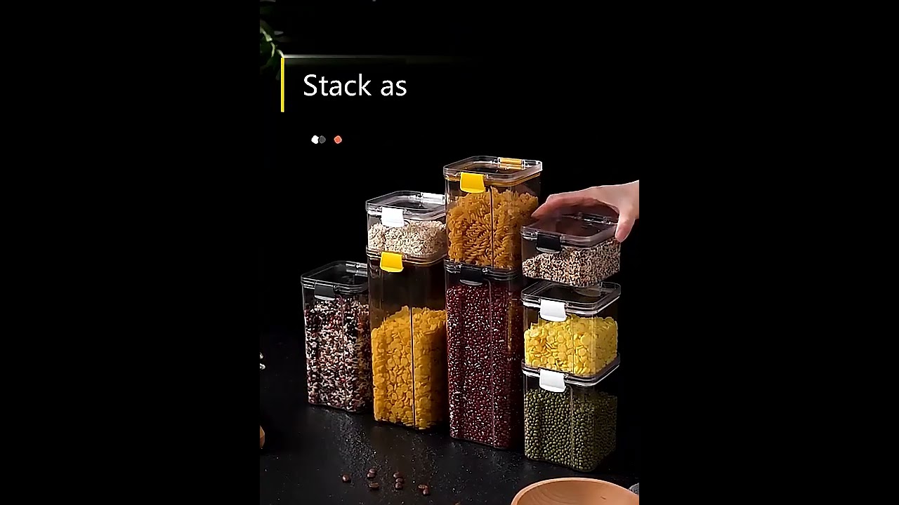 Square Stackable Food Storage Jars | Refrigerator Container Food Storage Box | Kitchenware Organizer