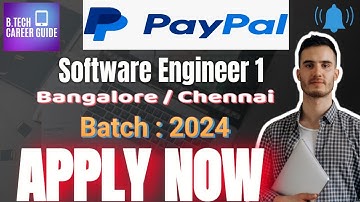 Paypal Hiring | Software Engineer 1 |  Batch: 2024 | Bangalore | Chennai #freshers #jobs #subscribe