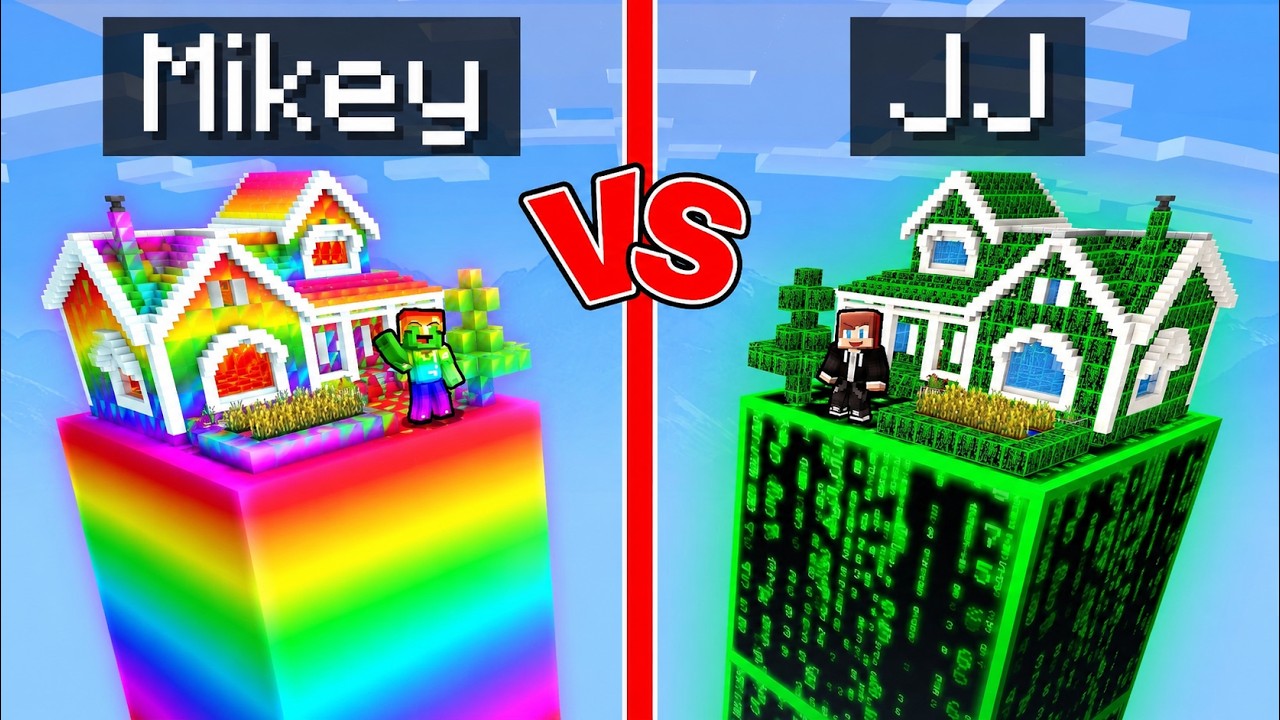 Mikey's OP Rainbow Chunk vs JJ's Hacker Chunk Battle! (Maizen)