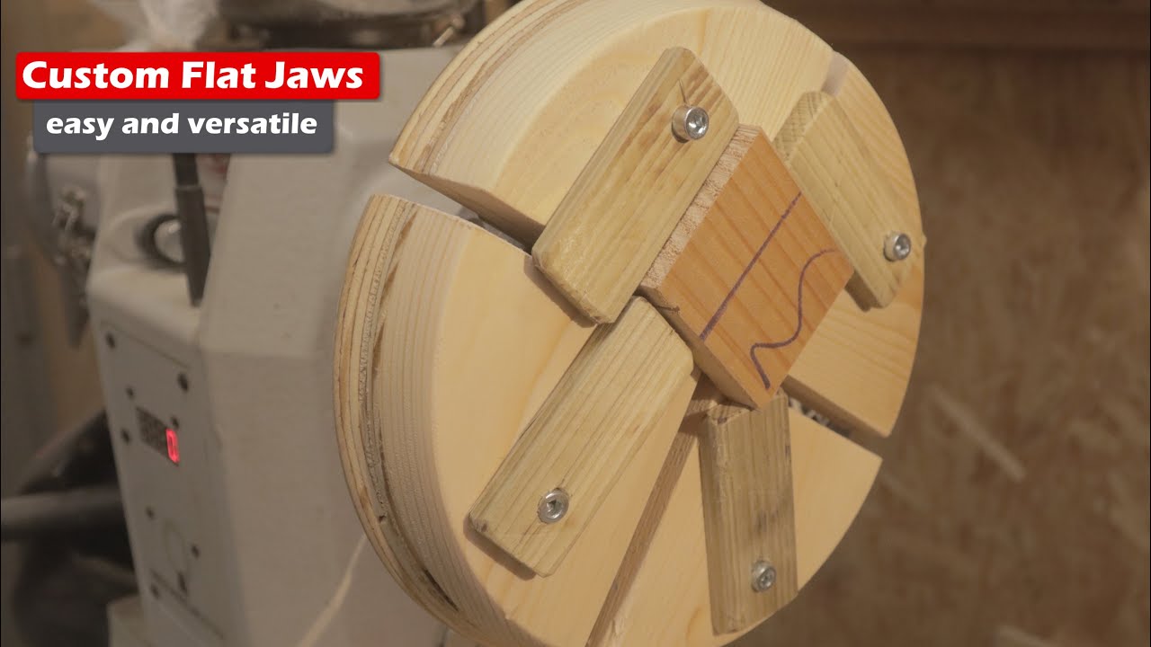 woodturning - home made DIY flat jaws for the scroll chuck