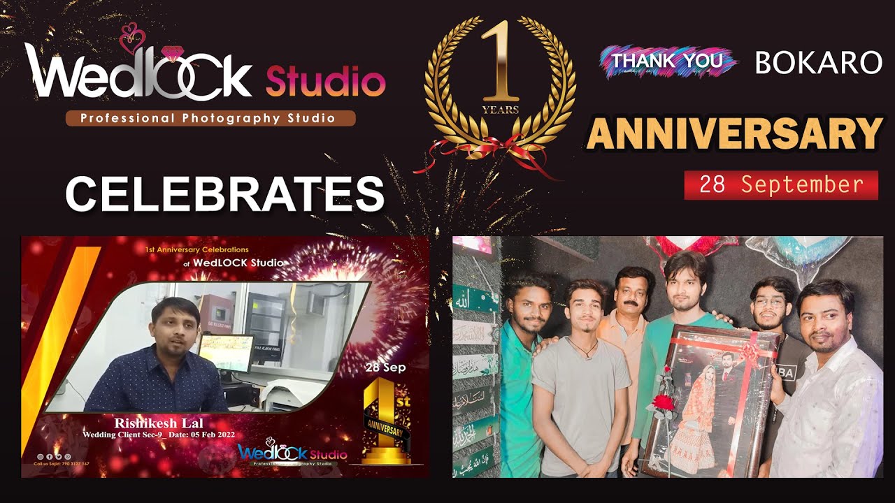 WedLOCK Studio 1st Year ANNIVERSARY WISH - YouTube