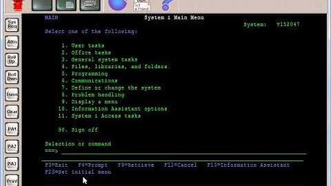 AS400 Tutorial - Navigation, Menus and FKeys