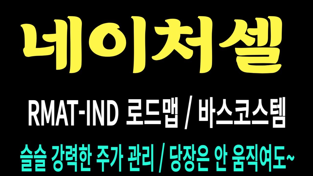 네이처셀 주가/RMAT-IND 로드맵/바스코스템/슬슬 강한 주가 관리/당장은 안 움직여도? 