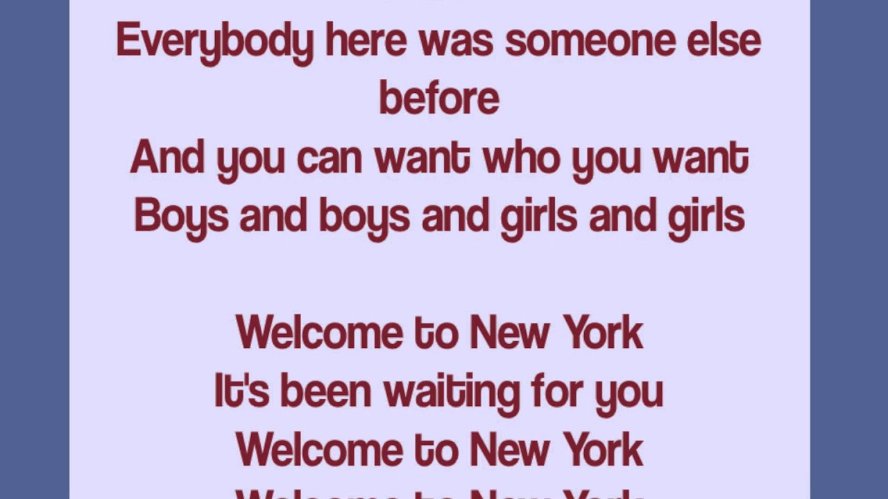 Taylor Swift to New York Lyrics YouTube Taylor Swift to New York Lyrics YouTube