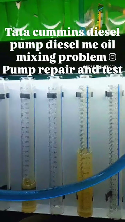 CUMMINS diesel pump diesel me oil mixing problem pump repair and test video