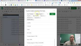 changing date/time format on timestamp in GSheets