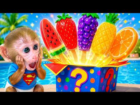 BonBon the Little Monkey Opens a Mystery Box and Finds Rainbow Fruit Popsicles🍓🍭 | Gogo Monkey Life