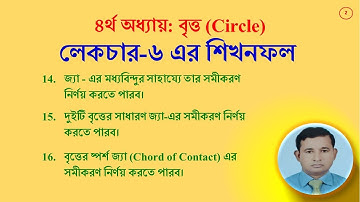 Lecture-06. বৃত্ত (একাদশ-দ্বাদশ শ্রেণি) । Circle (Higher Secondary)। Higher Mathematics । Abu Sayed
