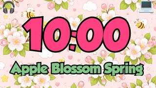 Apple Blossom Spring 🌸 Cute Bees & Floral Background Relaxing Countdown