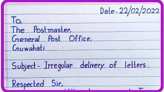 Details Application to Postmaster for the irregular delivery of letters | How to write application / letter Guide