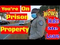 I know where the property line is **DUMB@$$!** 1st amendment audit Smithfield NC Prison